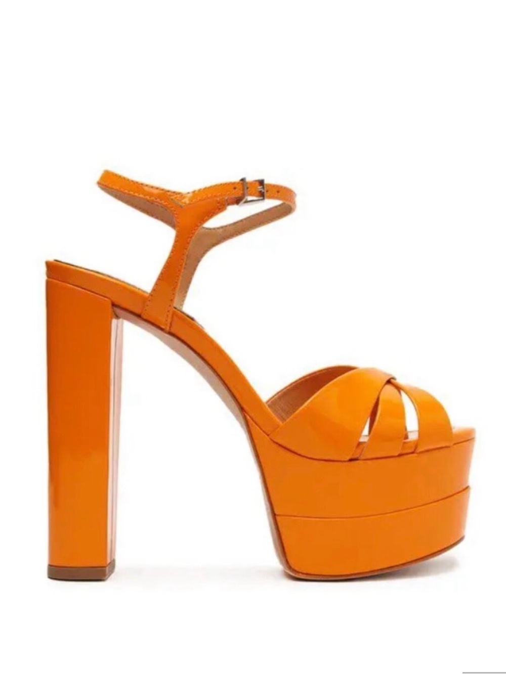 SCHUTZ Keegan Bright Orange Platform Sandals
